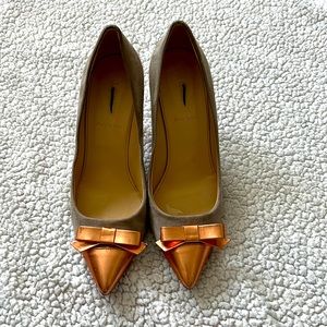 J Crew suede two tones heels